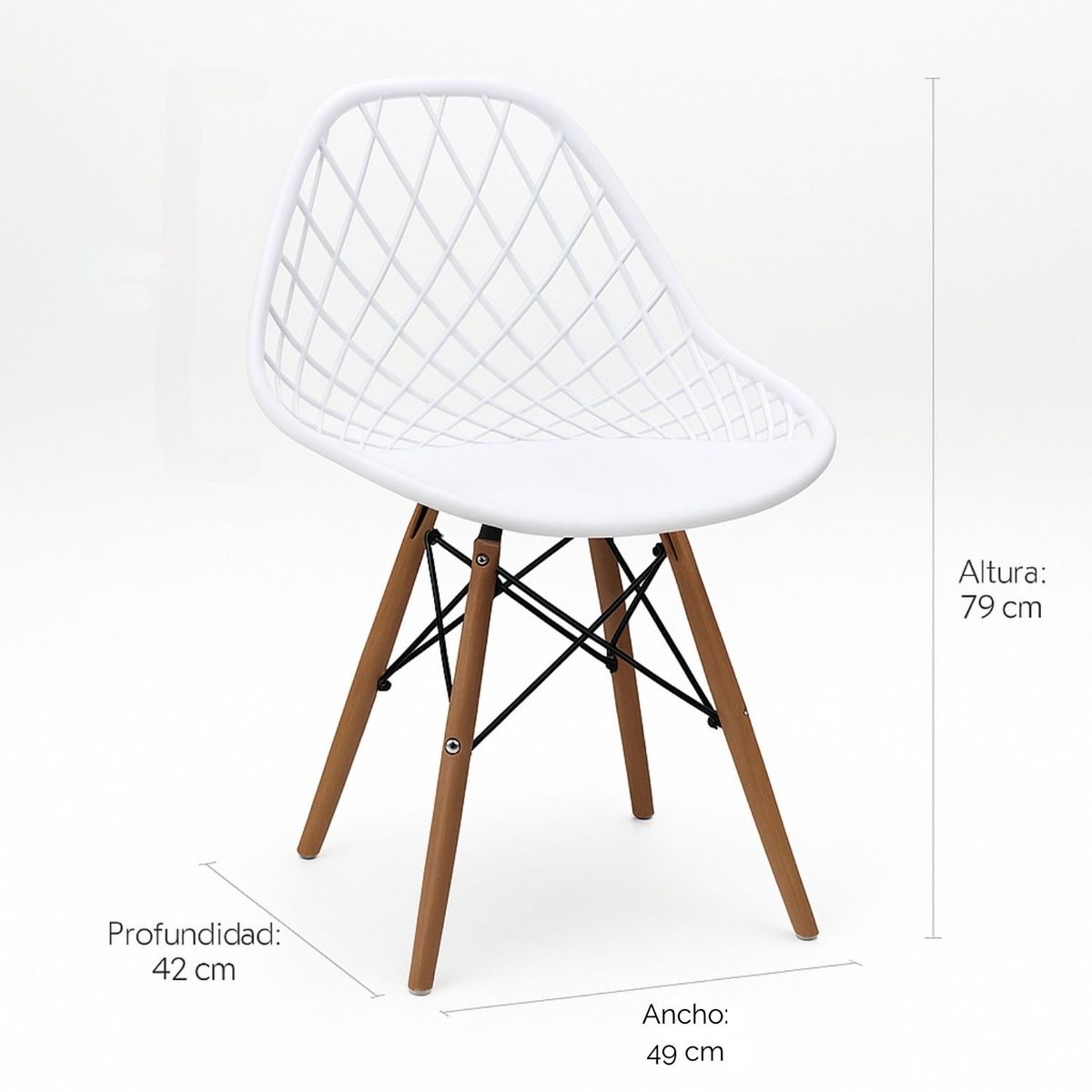 ENTRE NOS HOME - Juego de Comedor Alba 4 Puestos Redondo y Madera