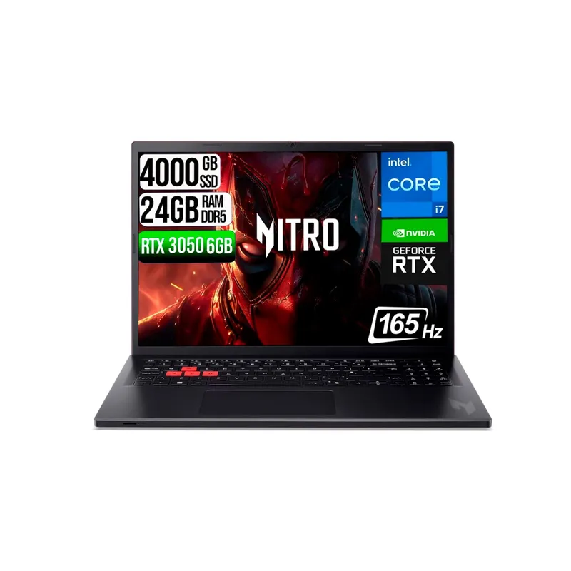 ACER - PORTATIL ACER NITRO LITE  INTEL I7-13620H RTX 3050 6GB SSD 4TB RAM 24GB 16" FHD 165Hz