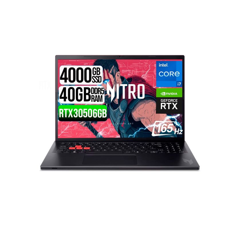 ACER - PORTATIL ACER NITRO LITE  INTEL I7-13620H RTX 3050 6GB SSD 4TB RAM 40GB 16" FHD 165Hz