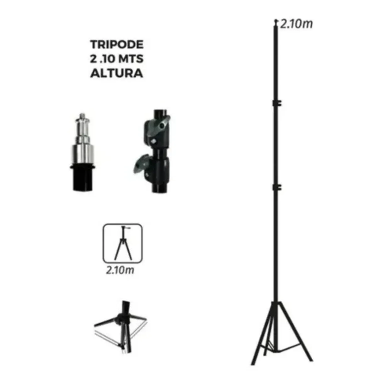 GENERICO - Tripode Para Aro De Luz 2Mts + Soporte Del Celular