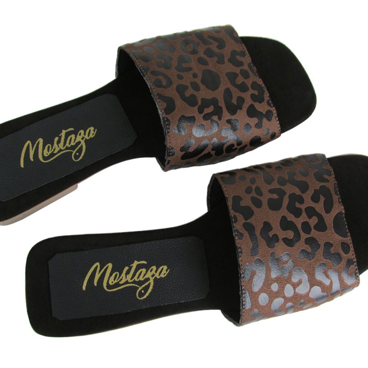 MOSTAZA - Sandalias leopardo oscuras