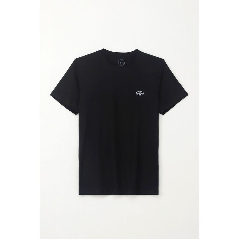 TENNIS - Camiseta básica manga corta negra para hombre