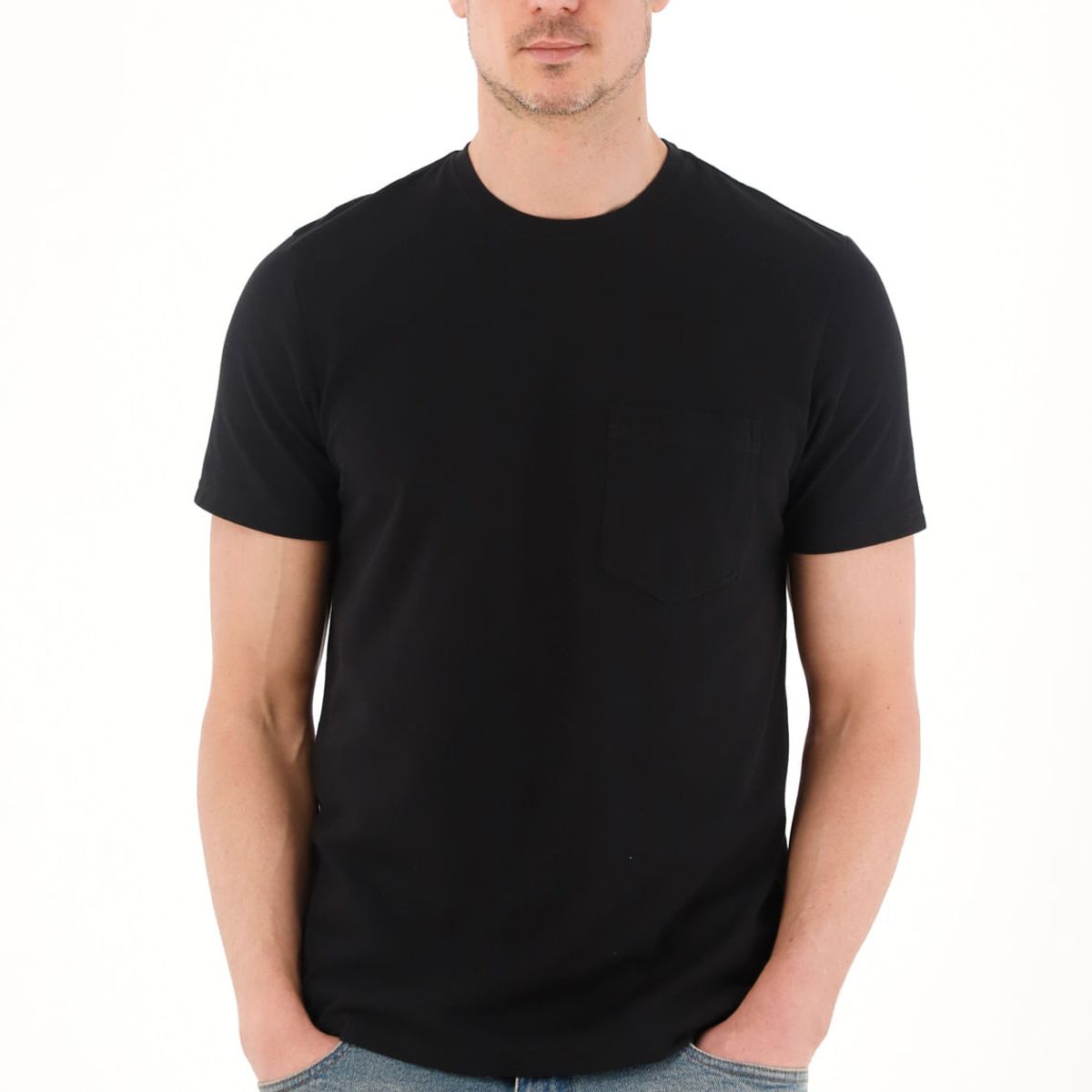 TENNIS - Camiseta en tela piqué negra para hombre