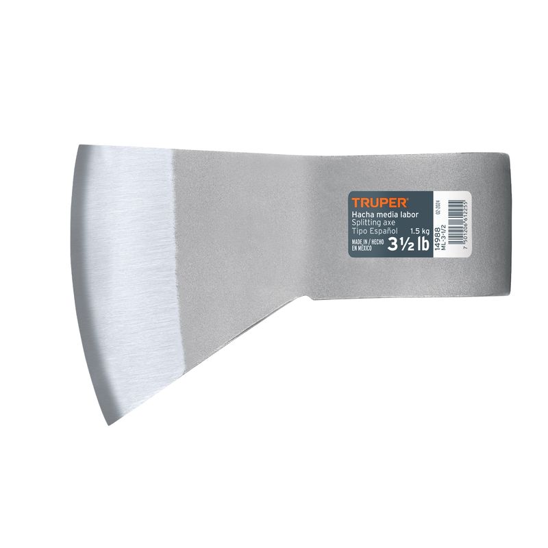 TRUPER - Hacha Media Labor 312 Lb Truper Sin Mango Ángulo Reducido