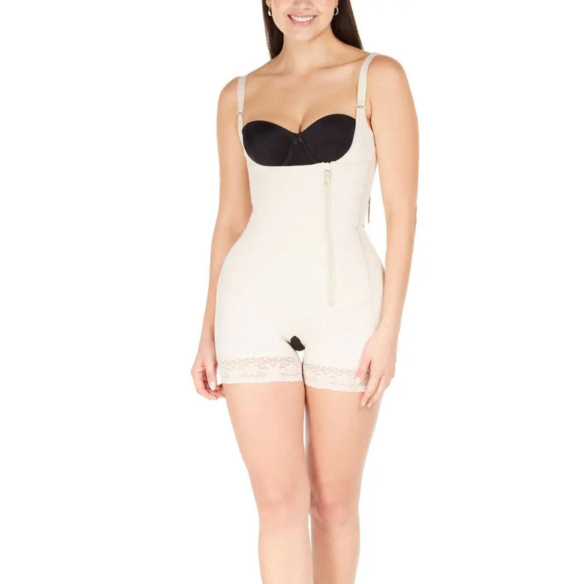 DIANE & GEORDI - Faja moldeadora short corto senos libres Microlátex 002409 - Beige