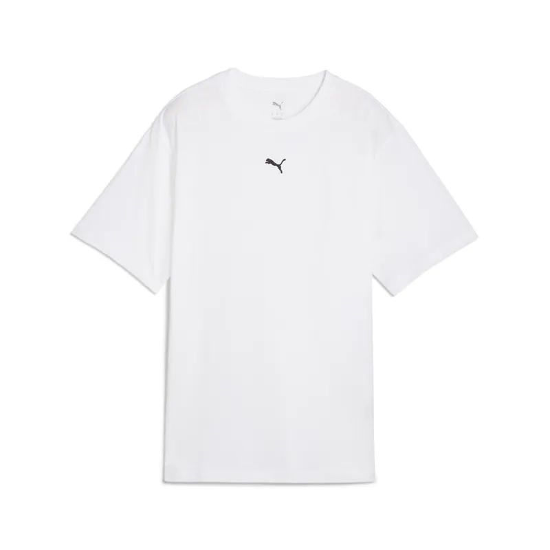PUMA - Camisa Deportiva Puma Original Ess Logo Relaxed Blanco Mujer