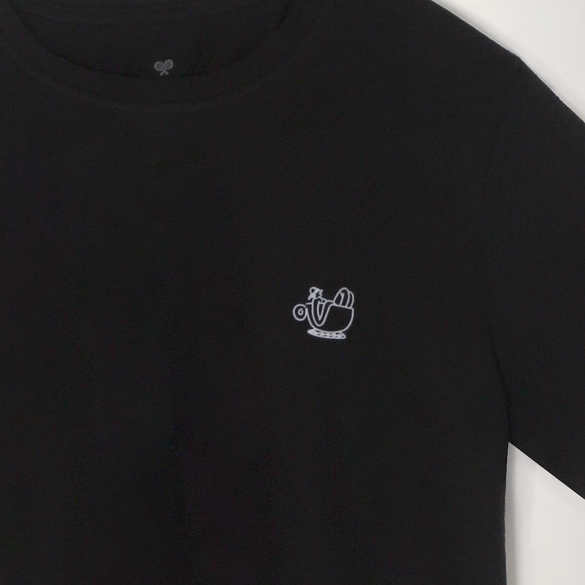 TENNIS - Camiseta básica con mini estampado negra para hombre