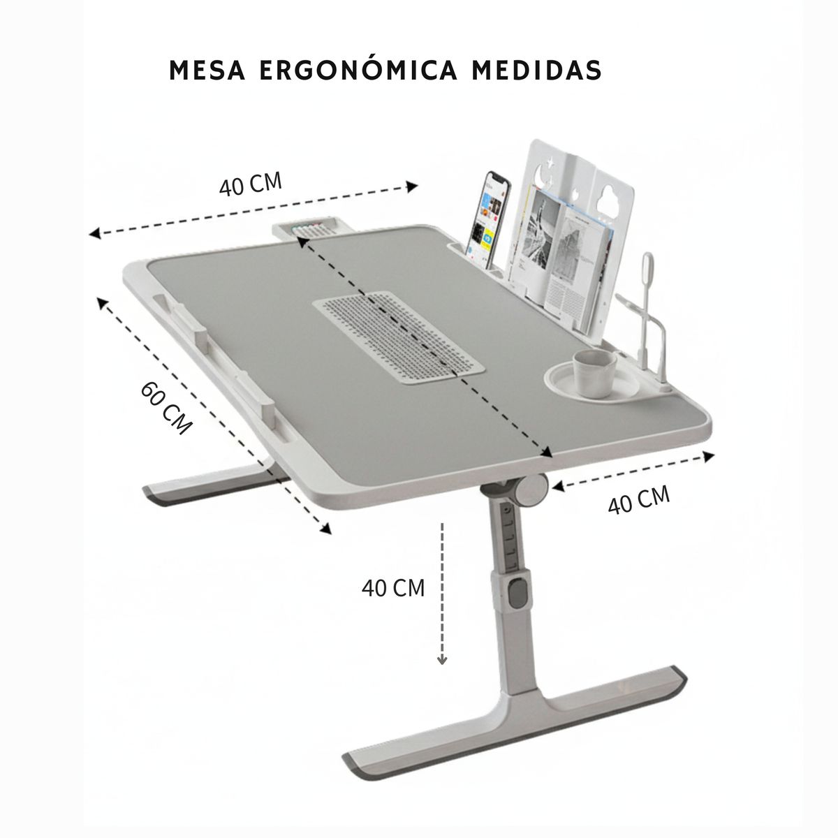 GENERICO - Mesa De Cama Para Computador Con Ventilador Ajustable