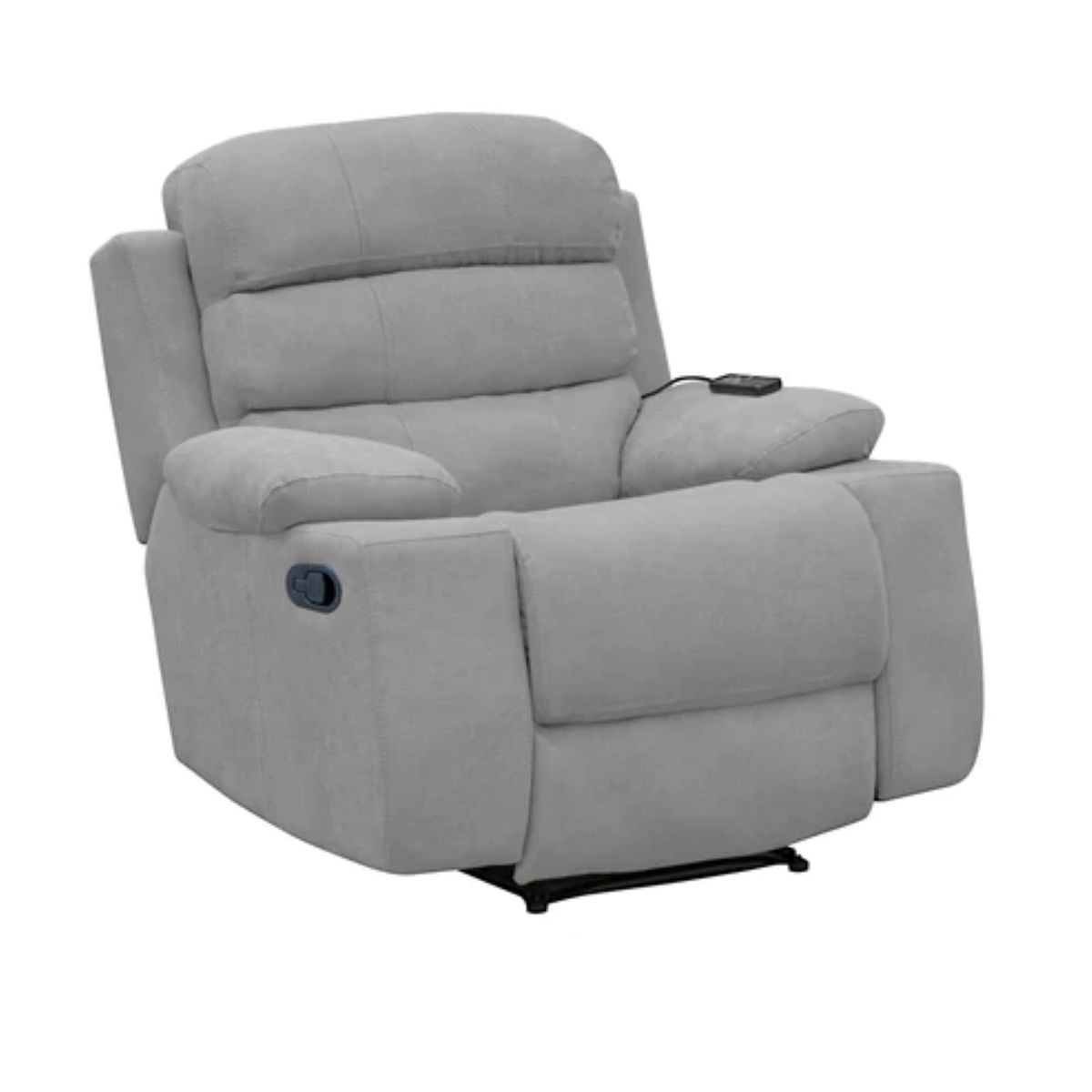 ELITE LIVING - SILLA RECLINABLE HOUSTON ESTATICA MASAJE  TELA COLOR PLATA