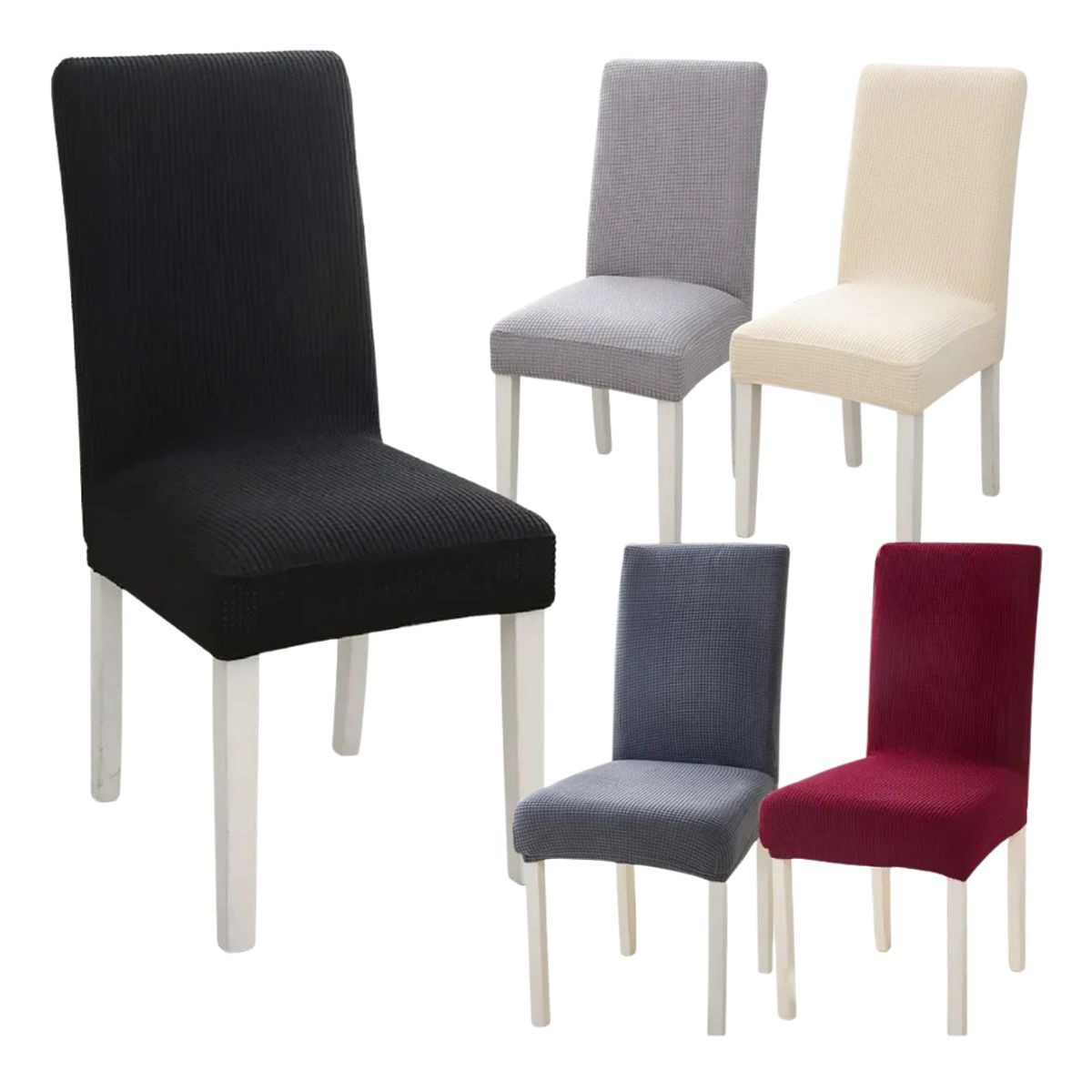 GENERICO - Funda Forro Cobertor Silla Comedor Elástico Tela Gruesa X6