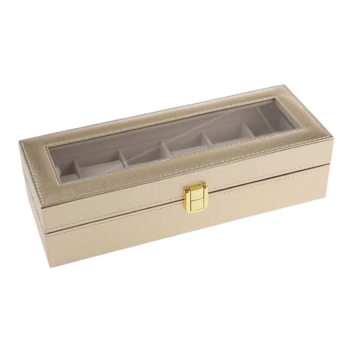 GENERICO - Estuche De Lujo Caja Organizador Para 6 Relojes Metalizados