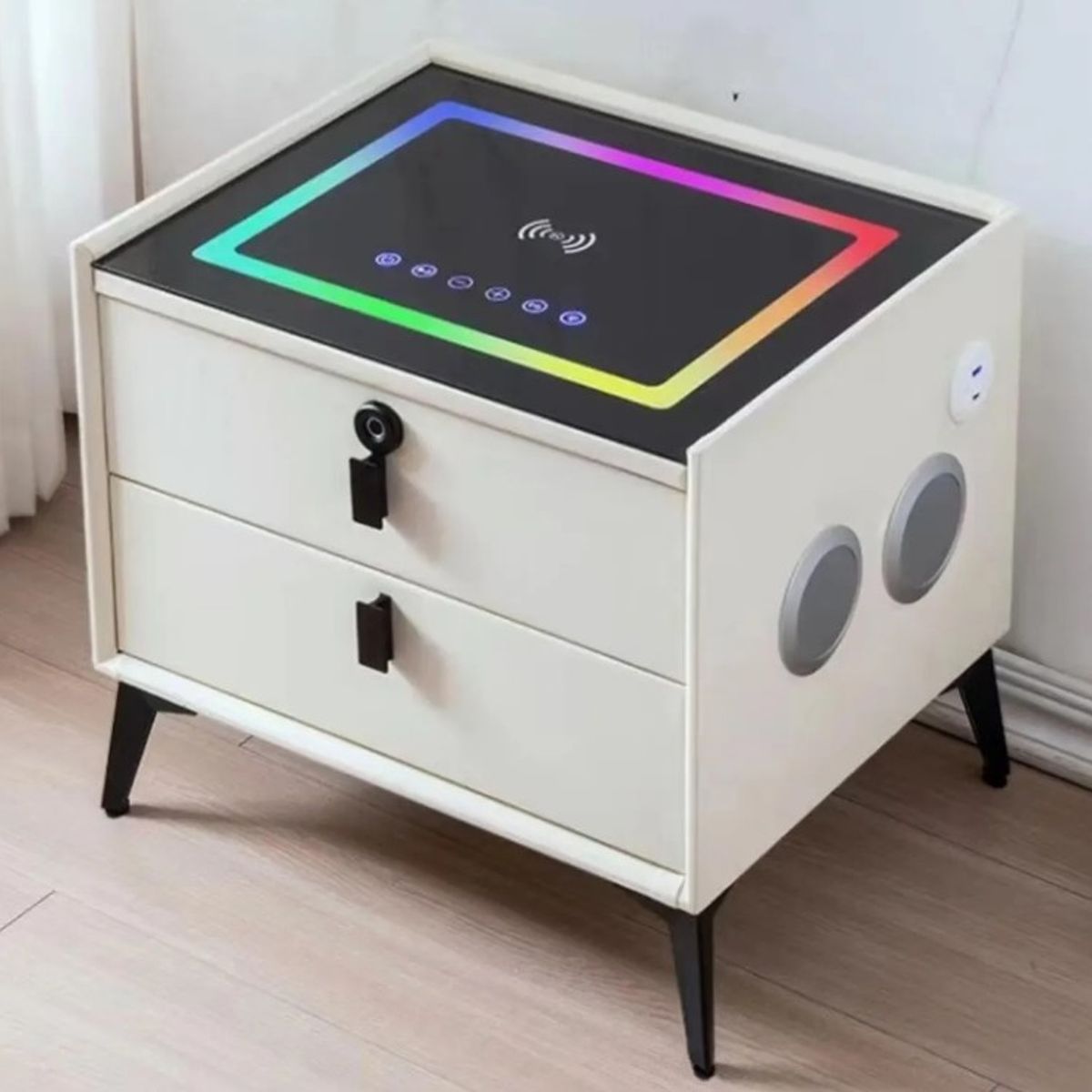 NOVEDADES - Smart Meble Mesita De Noche Moderna De Lujo Con Luz Led Mul