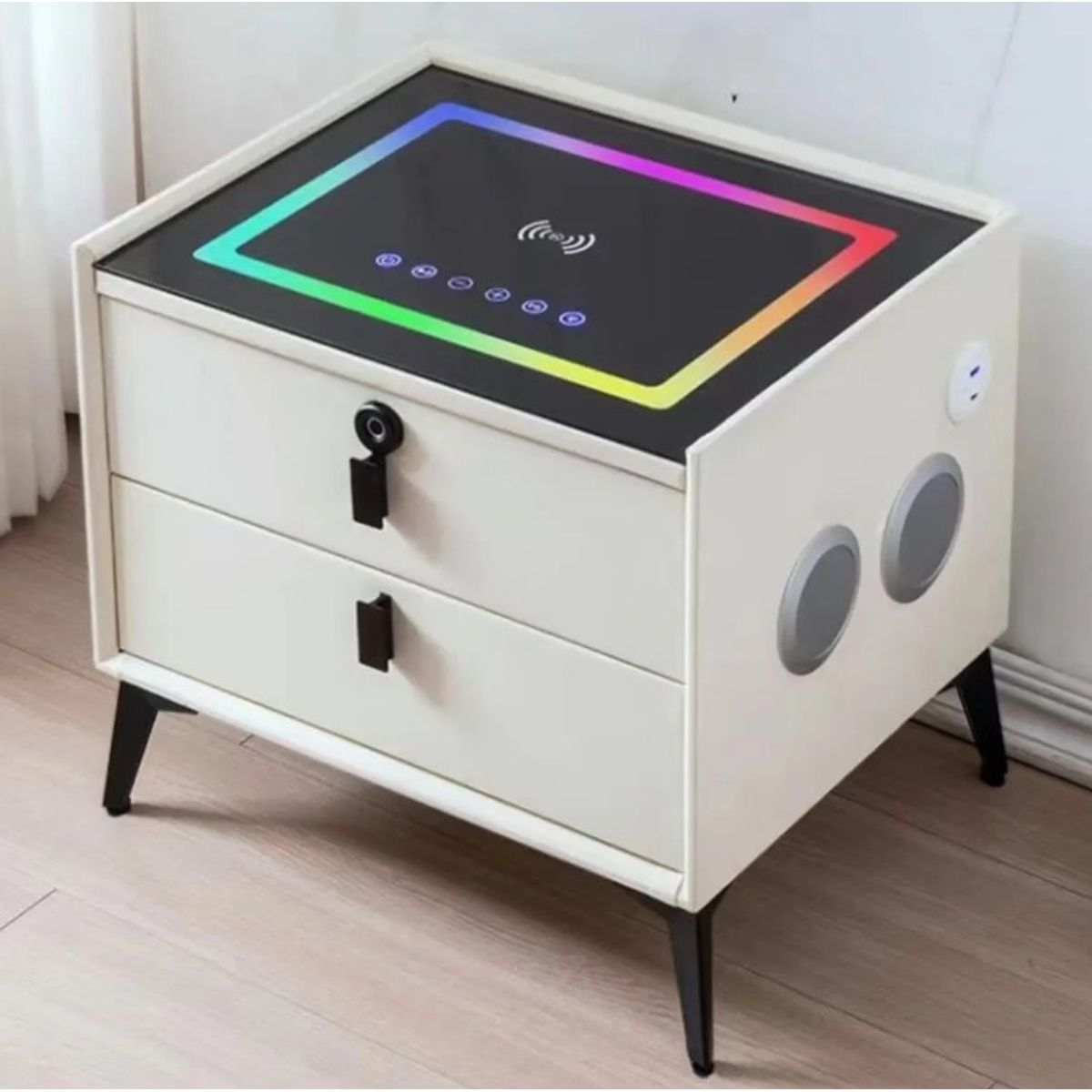 NOVEDADES - Smart Meble Mesita De Noche Moderna De Lujo Con Luz Led Mul