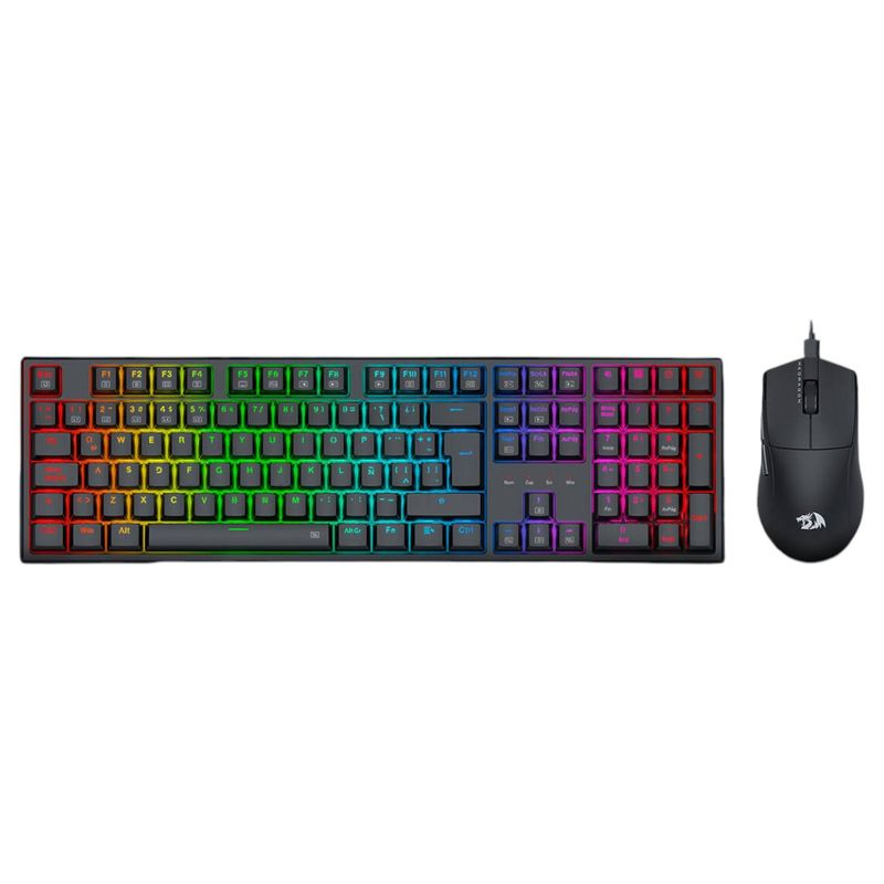 REDRAGON - Combo 2en1 Black Redragon S146 Teclado + Mouse RGB Switch Red Esp
