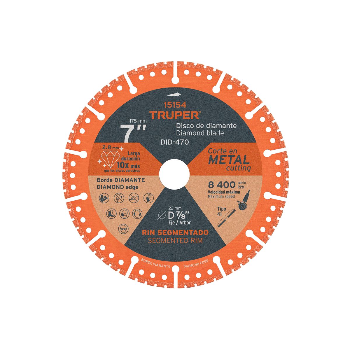 TRUPER - Disco Diamante Corte Metal 7 10x Truper Centro 78