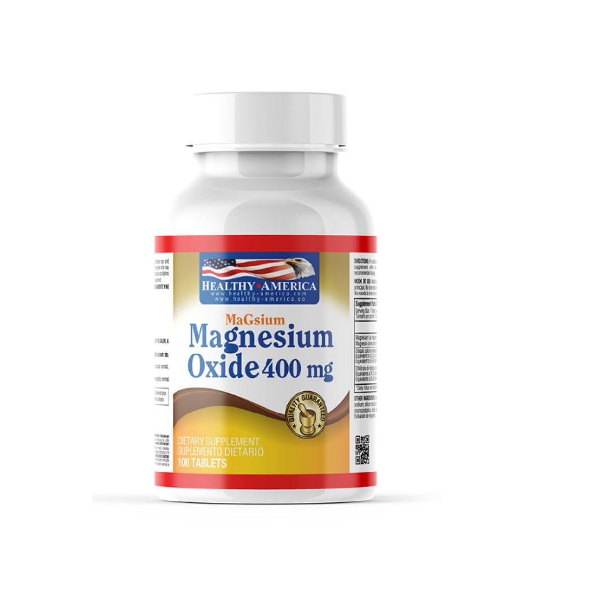 HEALTHY AMERICA - SUPLEMENTO OXIDO DE MAGNESIO 400MG X100U HEALTHY AMERICA