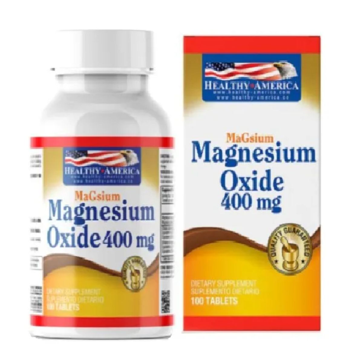HEALTHY AMERICA - SUPLEMENTO OXIDO DE MAGNESIO 400MG X100U HEALTHY AMERICA