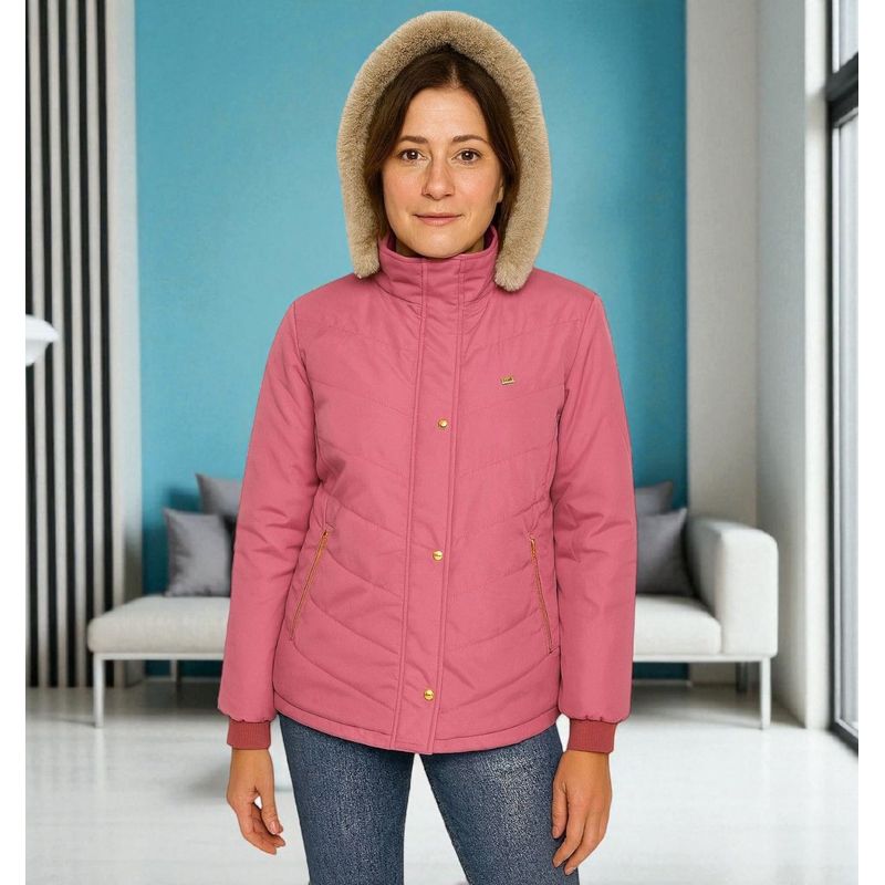 TOUCH - Chaqueta para Mujer Capucha e Interior en Tela Ovejera Wendy Rosada