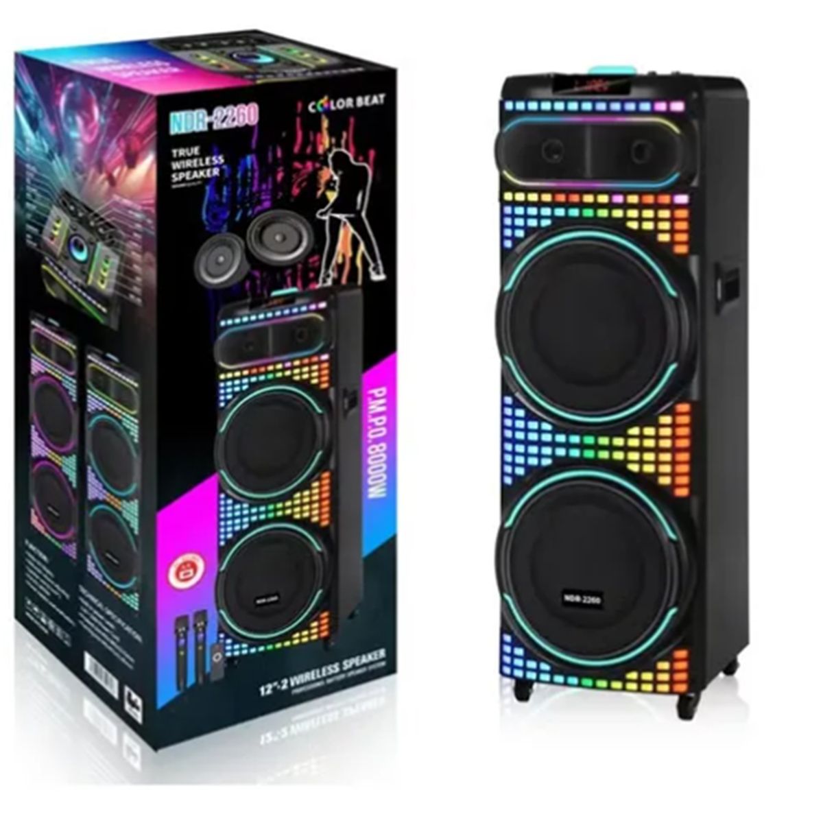 GENERICO - Torre De Sonido Micrófono Control Remoto Modelo NDR-2260 Parlante