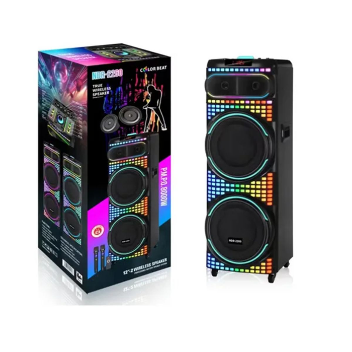 GENERICO - Torre De Sonido Micrófono Control Remoto Modelo NDR-2260 Parlante