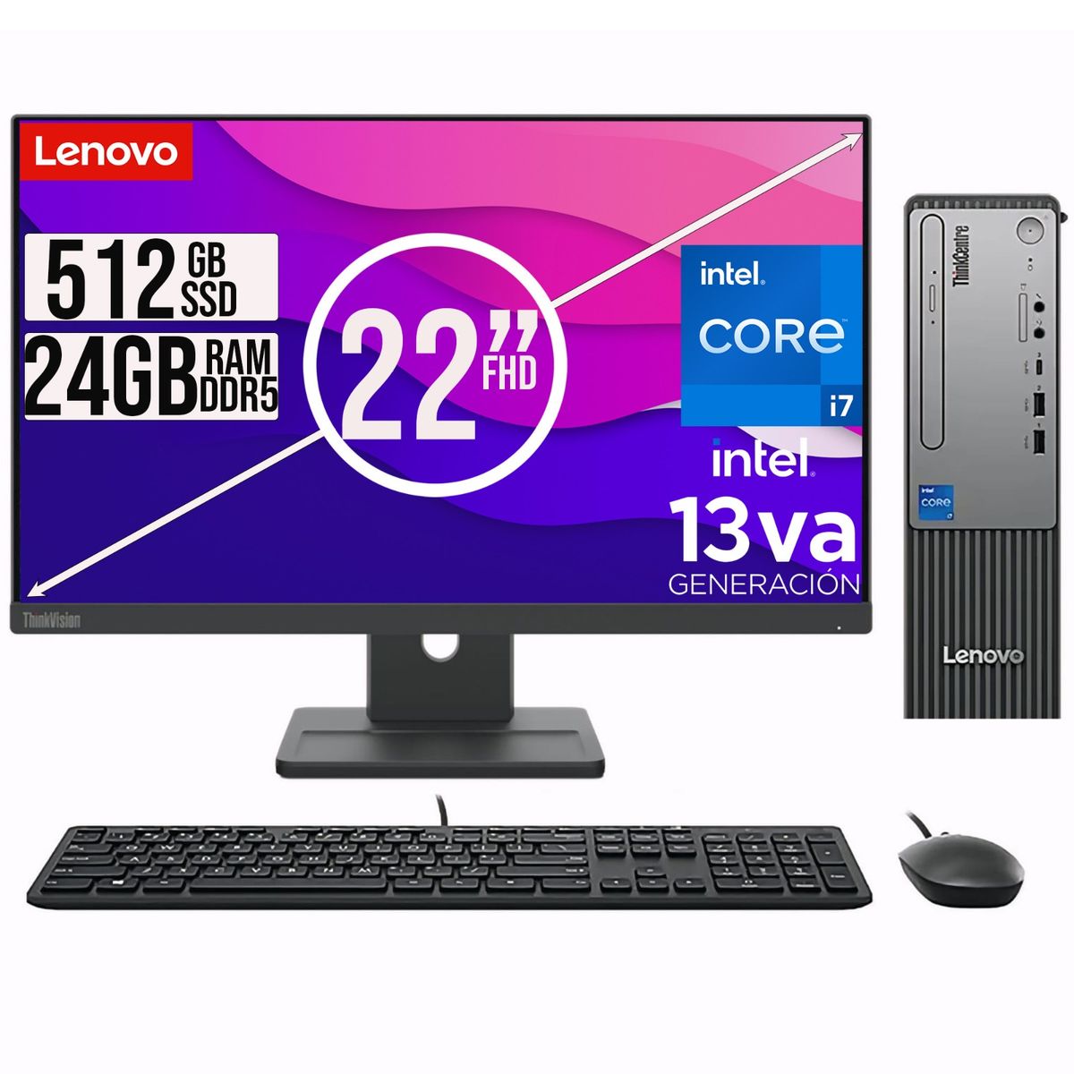LENOVO - PC LENOVO THINKCETRE NEO 30S INTEL I7-13620H RAM 24GB SSD 512GB  22"FHD