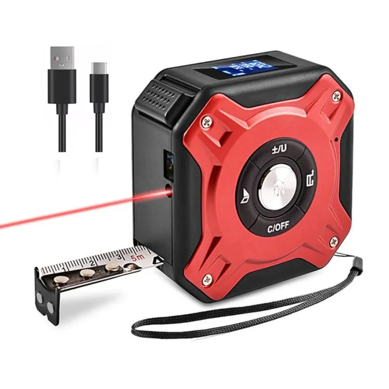GENERICO - Cinta Métrica Infrarroja Electrónica Portátil Recargablr