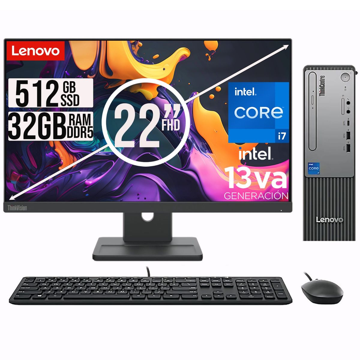 LENOVO - PC LENOVO THINKCETRE NEO 30S INTEL I7-13620H RAM 32GB SSD 512GB  22"FHD