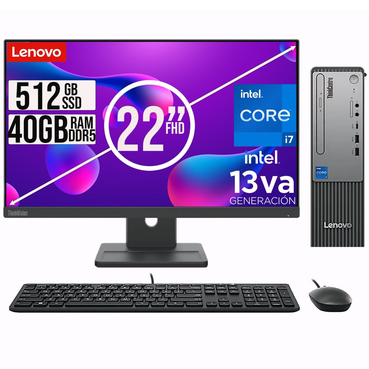 LENOVO - PC LENOVO THINKCETRE NEO 30S  INTEL I7-13620H RAM 40GB SSD 512GB  22"FHD