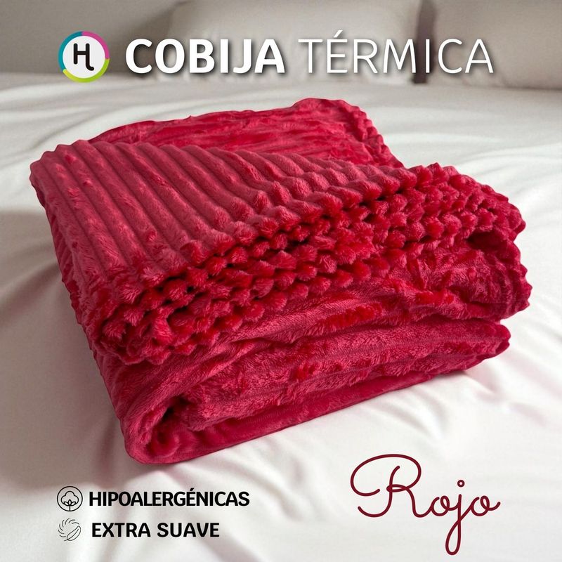 HOGARETO - Cobija Térmica Acanalada Hogareto Rojo