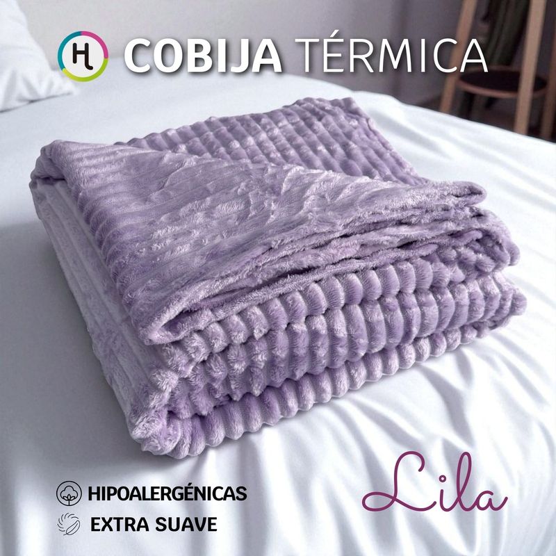 HOGARETO - Cobija Térmica  Acanalada Hogareto Lila