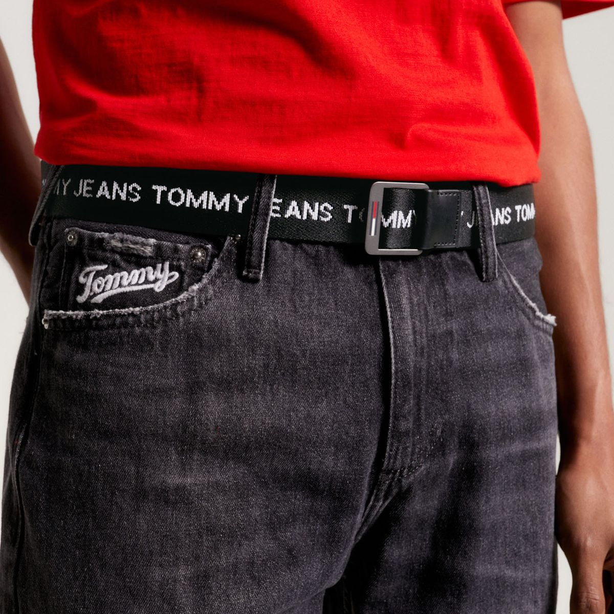 TOMMY HILFIGER - Cinturón negro trenzado reciclado Baxter Essential Tommy Hilfiger