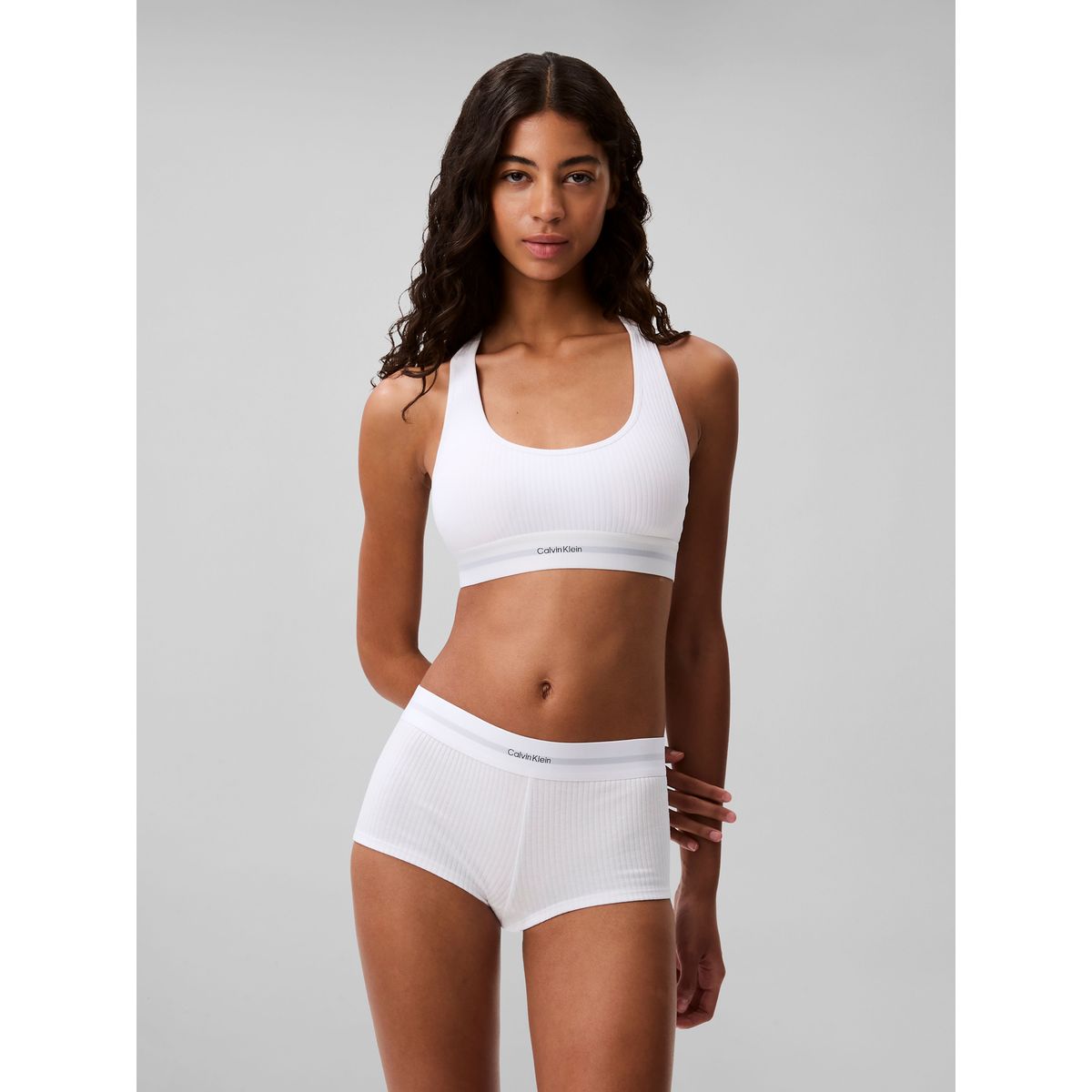 CALVIN KLEIN - Panty blanco hípster - Cotton Modal Rib Calvin Klein