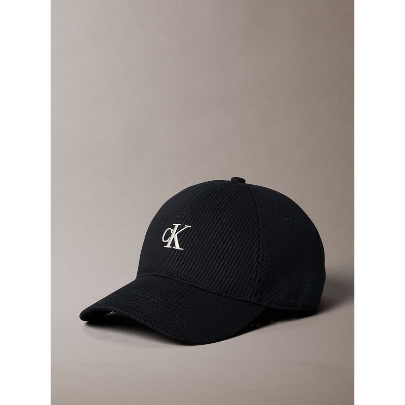 CALVIN KLEIN - Gorra negra con monograma bordado Calvin Klein