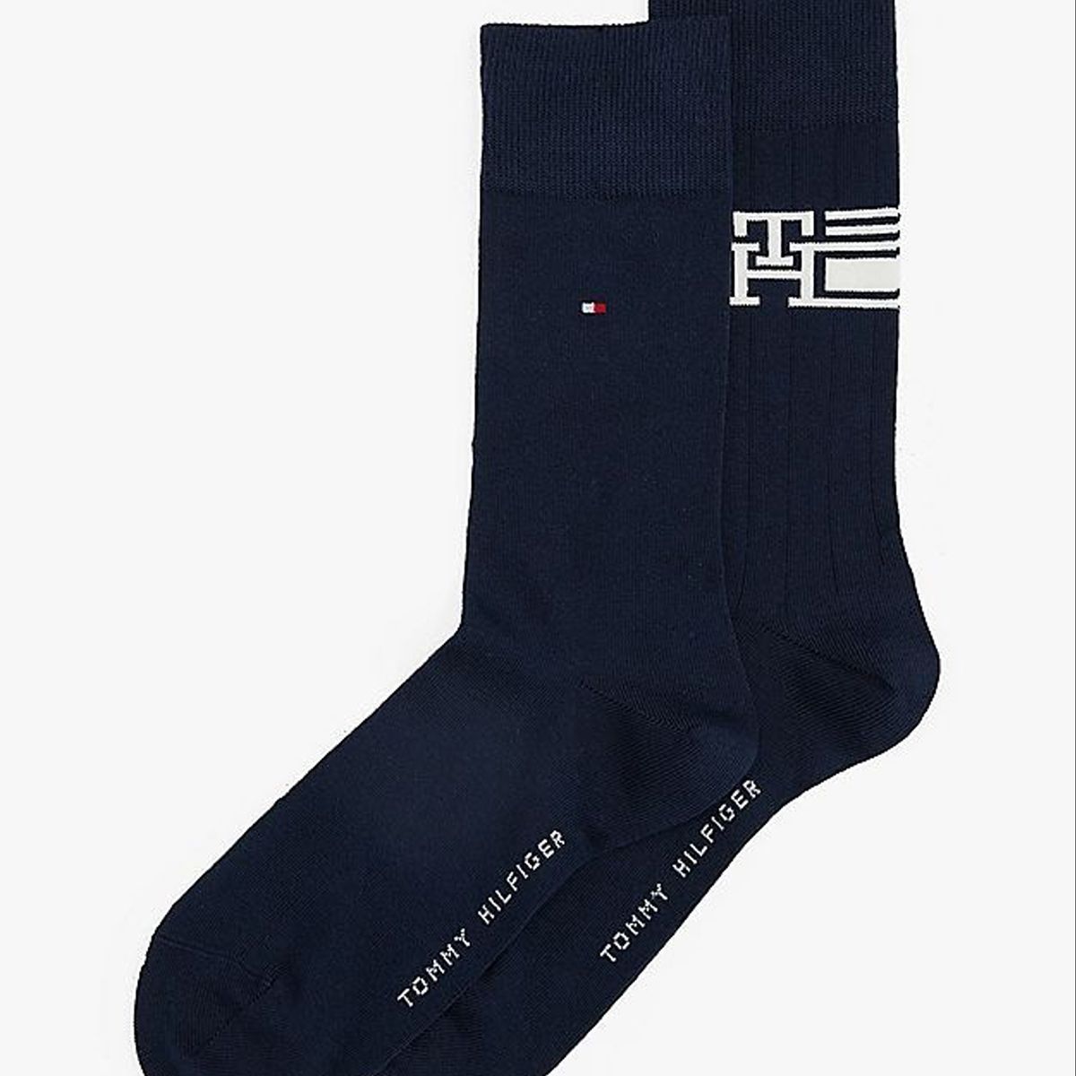 TOMMY HILFIGER - Pack azul de 2 medias con logo y estampado TH Tommy Hilfiger