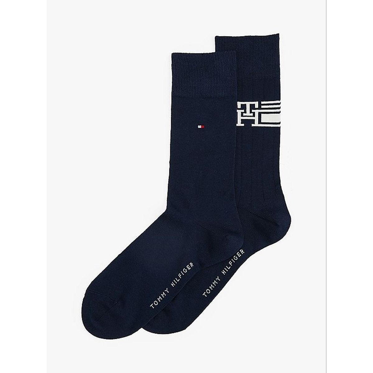 TOMMY HILFIGER - Pack azul de 2 medias con logo y estampado TH Tommy Hilfiger