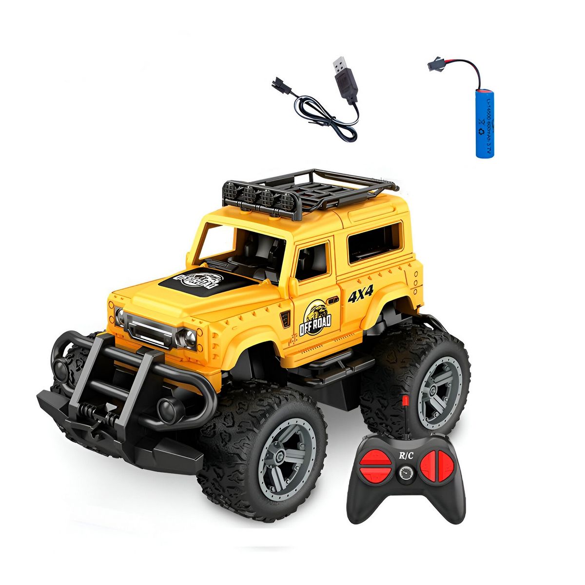 GENERICO - Carro Control Remoto Todo Terreno Jeep Recargable + Baterias