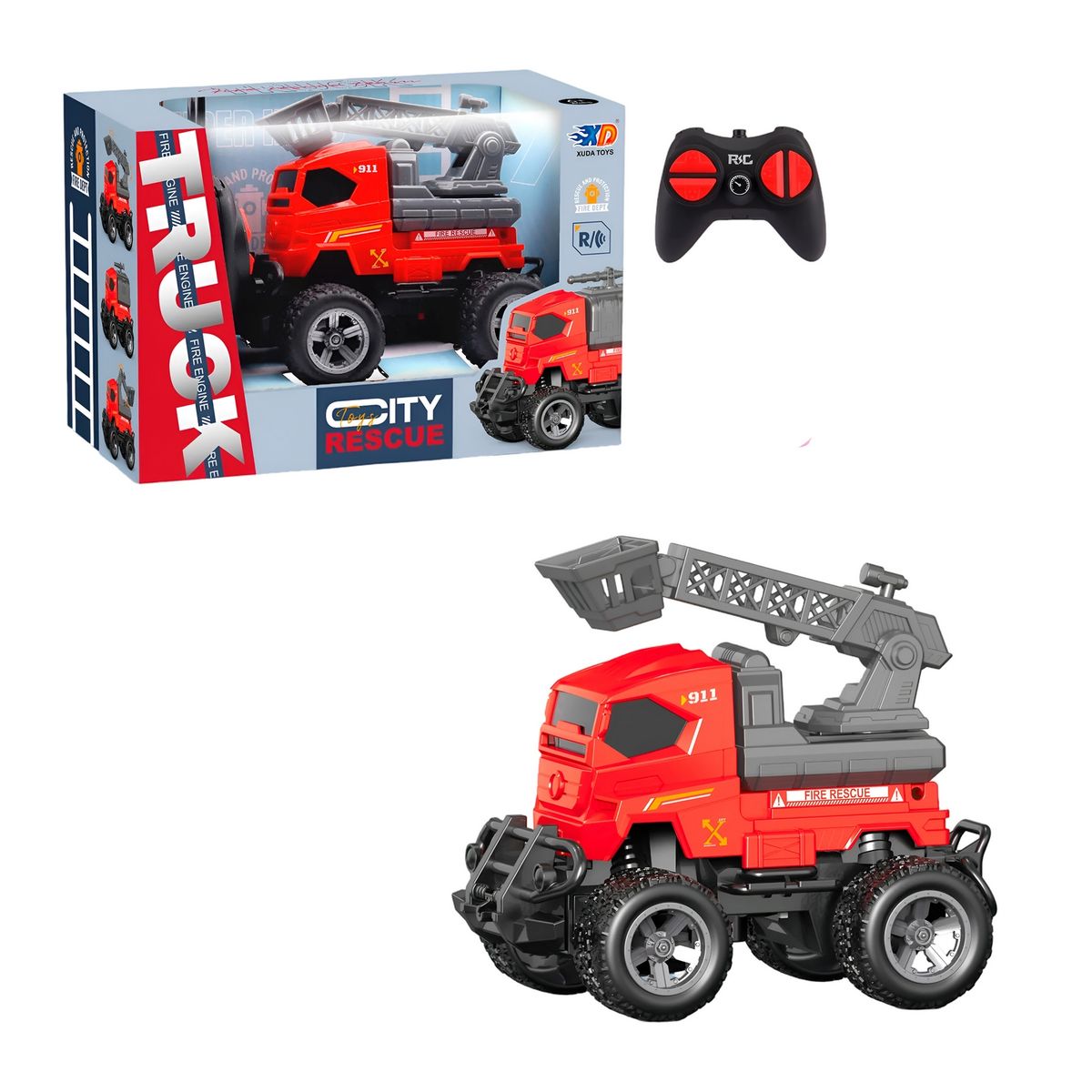 GENERICO - Carro Control Remoto Bombero City Recargable + Baterias