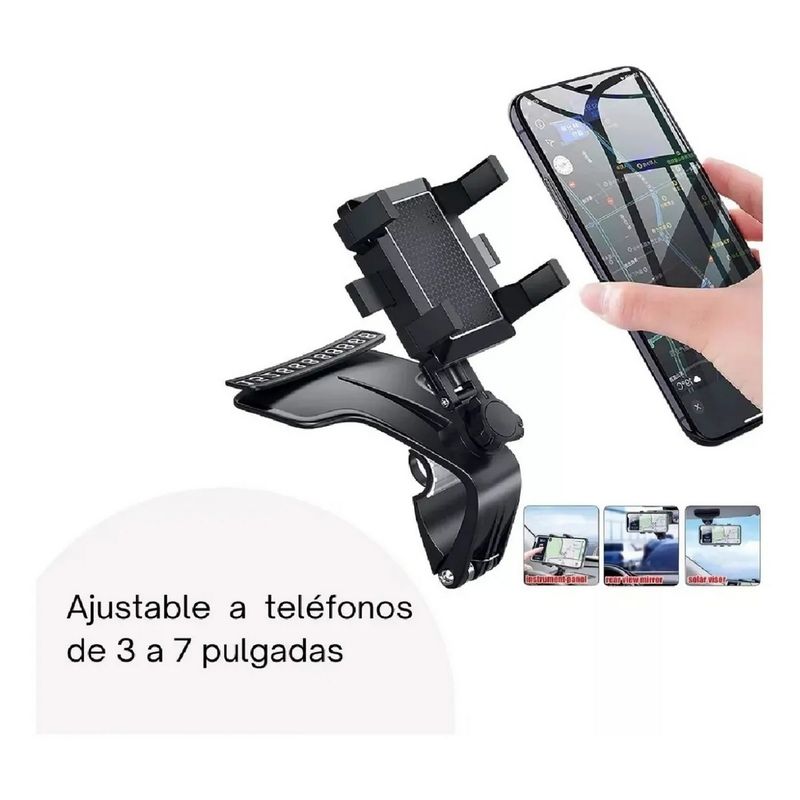 GENERICO - Soporte Celular Giratorio 360° Multifuncional Para Carro