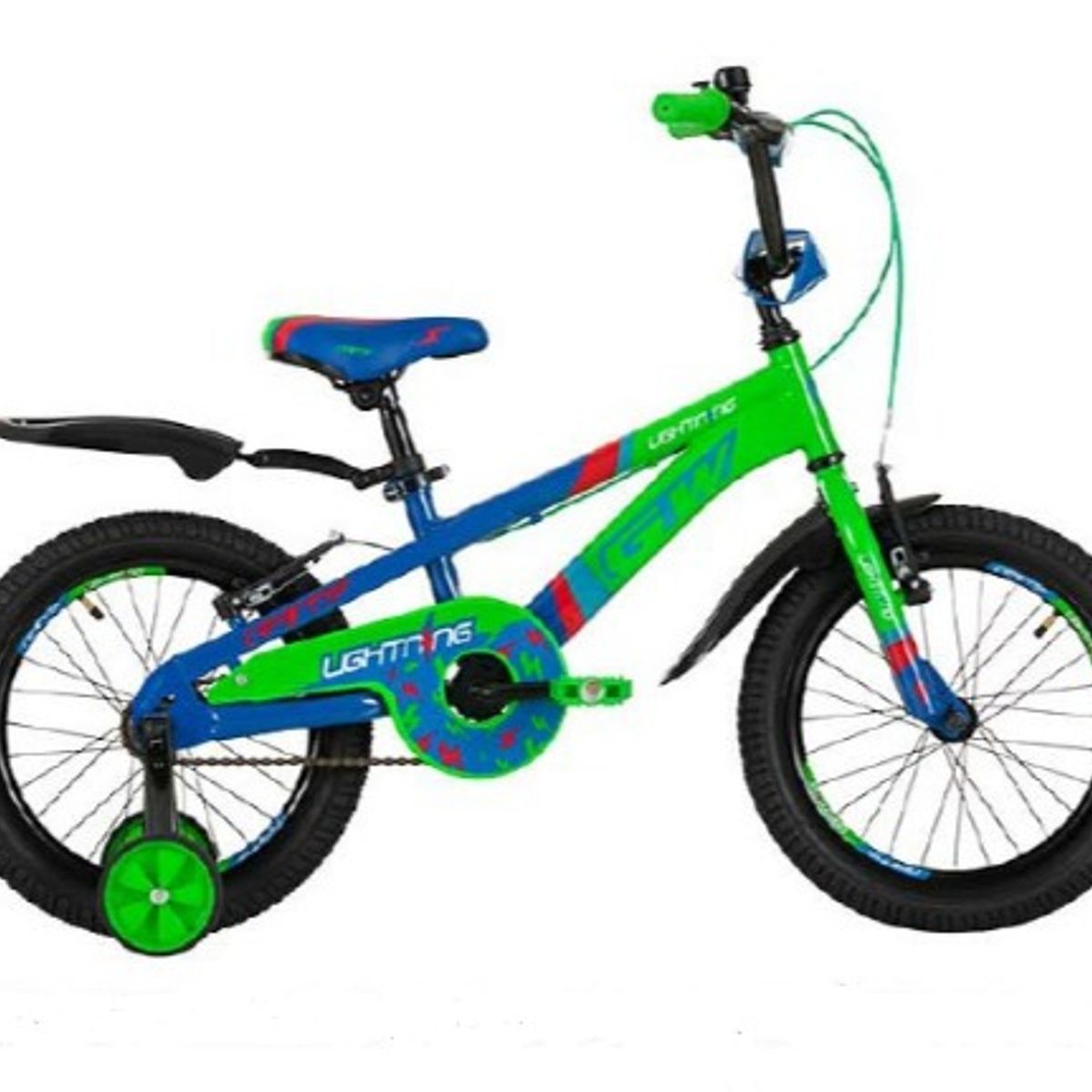 GW - Bicicleta para  niños rin 16 GW Lightning 4 a 6 años Verde