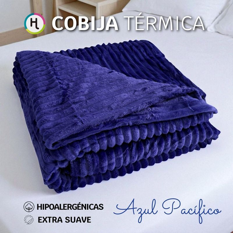 HOGARETO - Cobija Térmica Acanalada  Hogareto Azul Pacfico