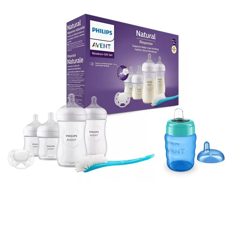 AVENT - Combo Teteros Philips Avent RN + Vaso Classic 9 Oz Azul