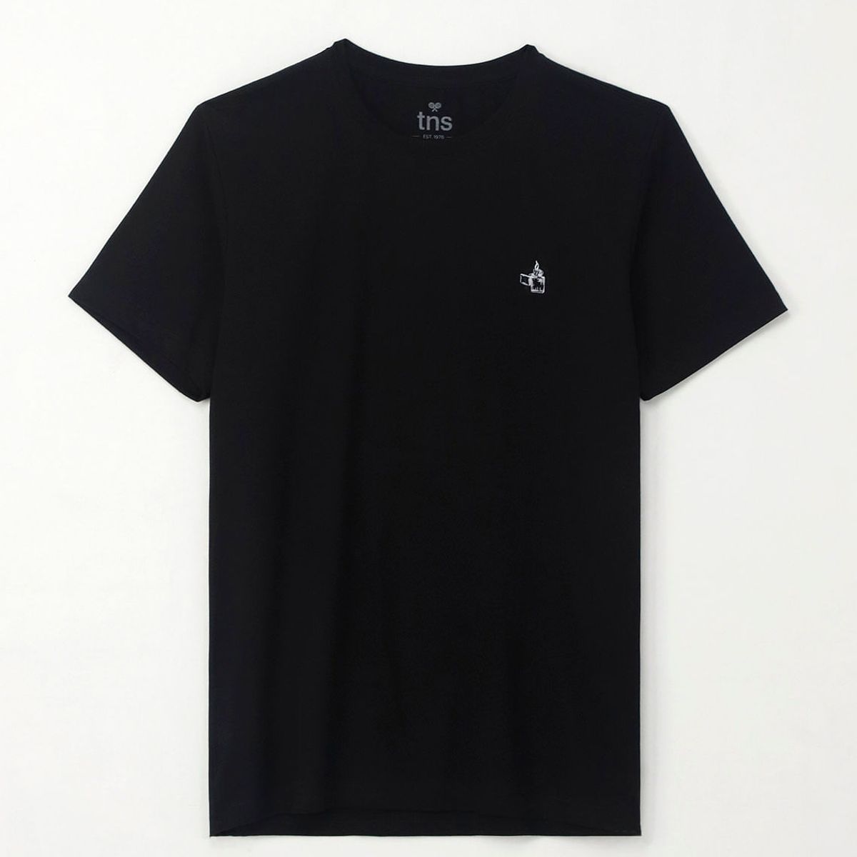 TENNIS - Camiseta básica con mini print negra para hombre