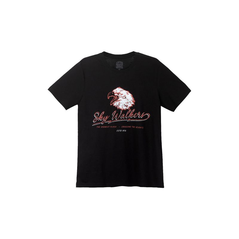 TENNIS - Camiseta negra básica para hombre