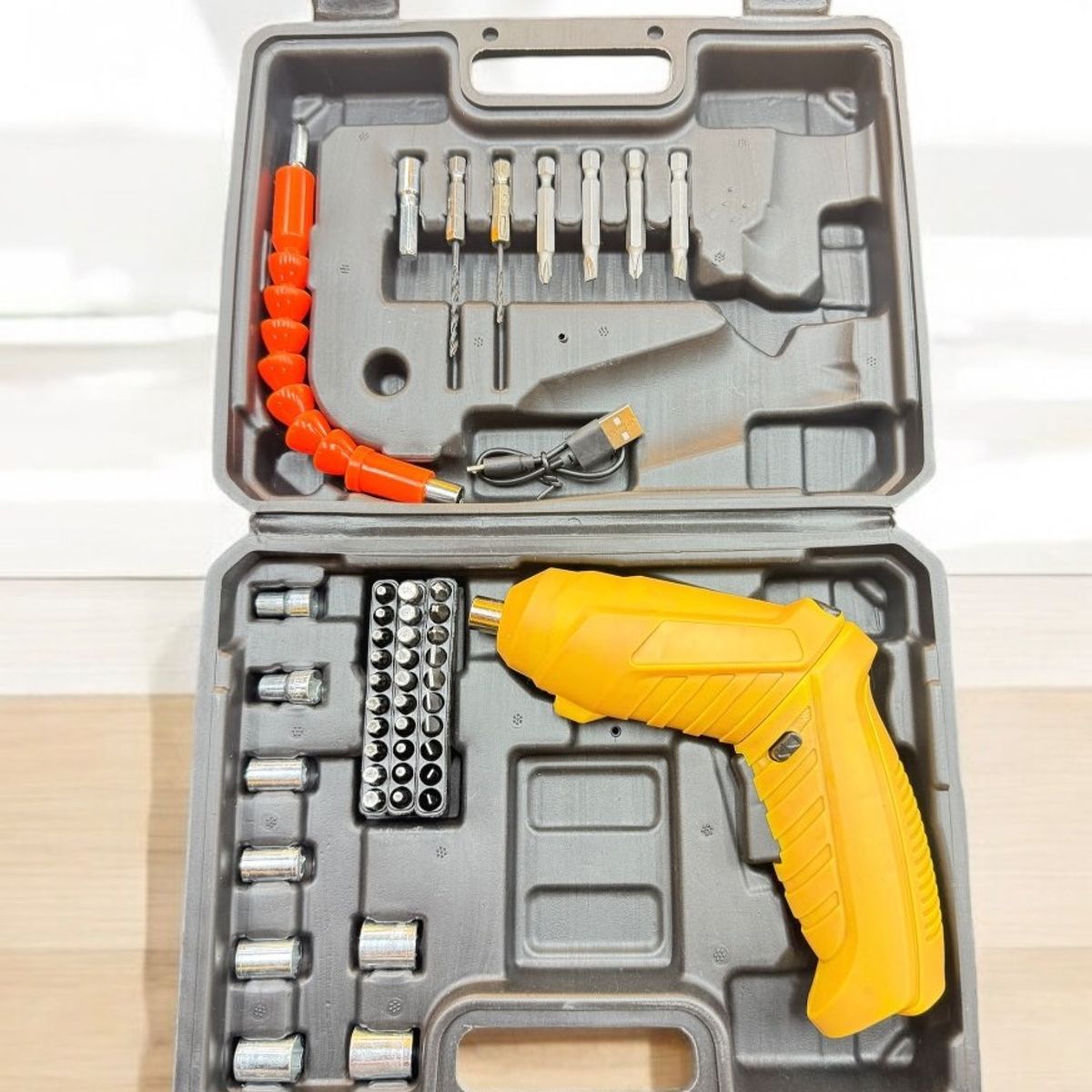 PROTOOL - Destornillador inalámbrico amarillo desarmador 6v MULTIUSOS