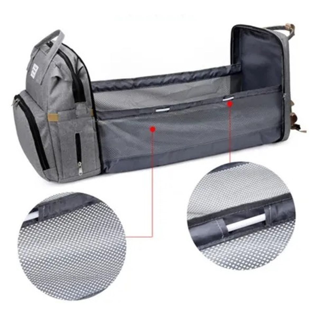 LANZURY IMPORTACIONES - Pañalera Para Bebés Cuna Impermeable - GRIS