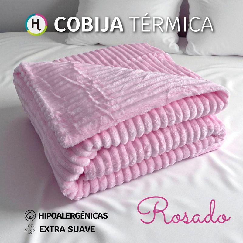 HOGARETO - Cobija Térmica Acanalada Hogareto Rosado