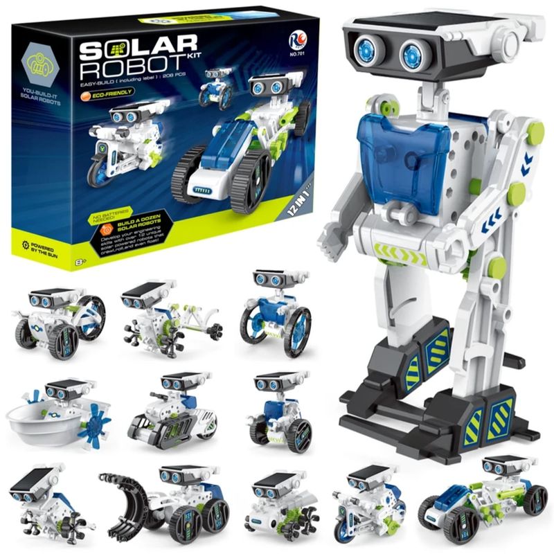 GENERICO - Kit Didáctico Robot Solar 12 En 1Ciencia y Energía Renovable
