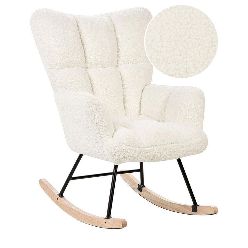 GENERICO - Silla mecedora madera moderna blanca adulto comoda