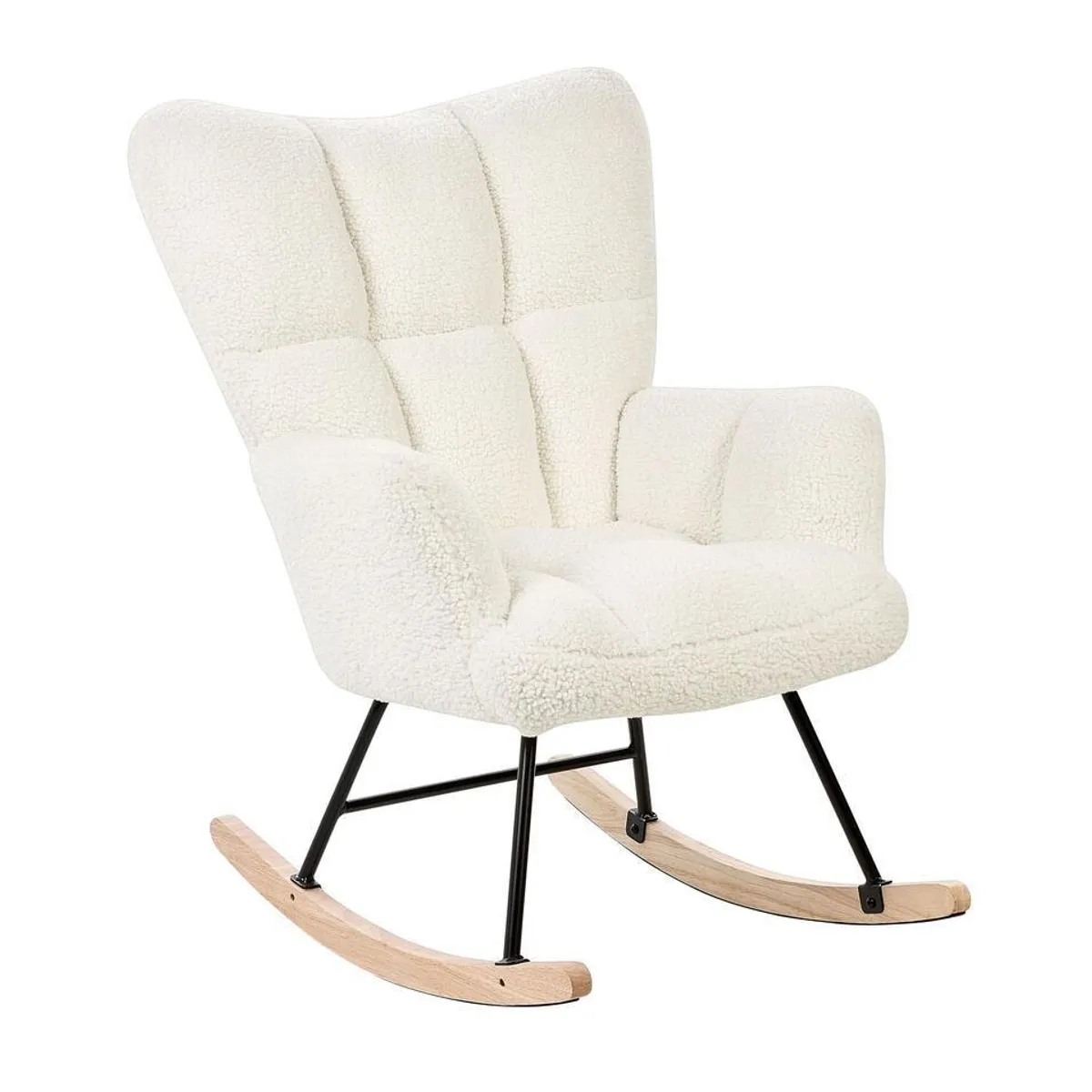 GENERICO - Silla mecedora madera moderna blanca adulto comoda