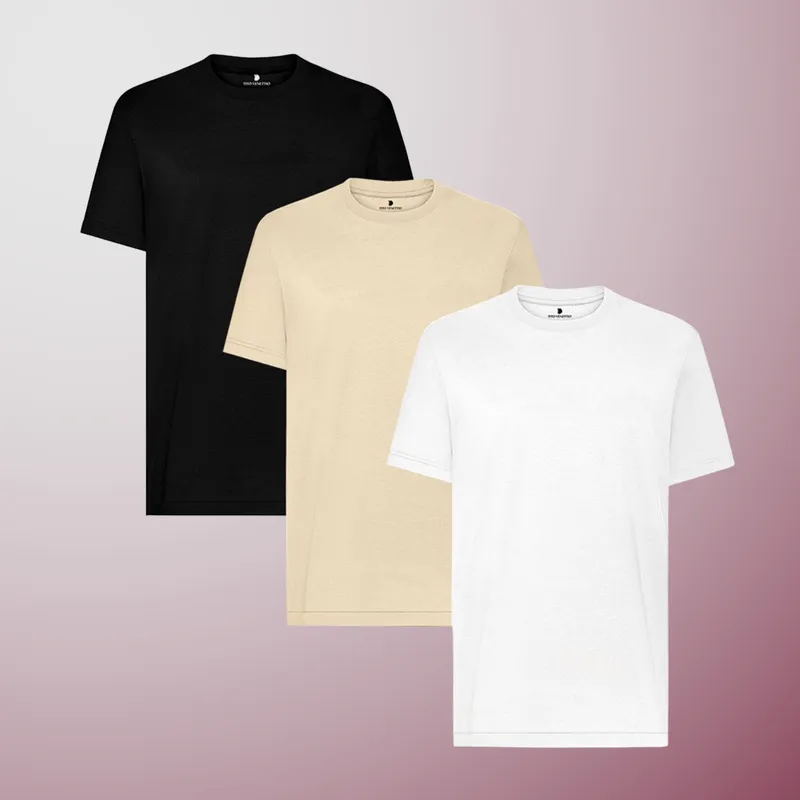 HOGARETO - Set x 3 Camisetas Básica Hombre Tito Venettio Algodón Pima Peruano